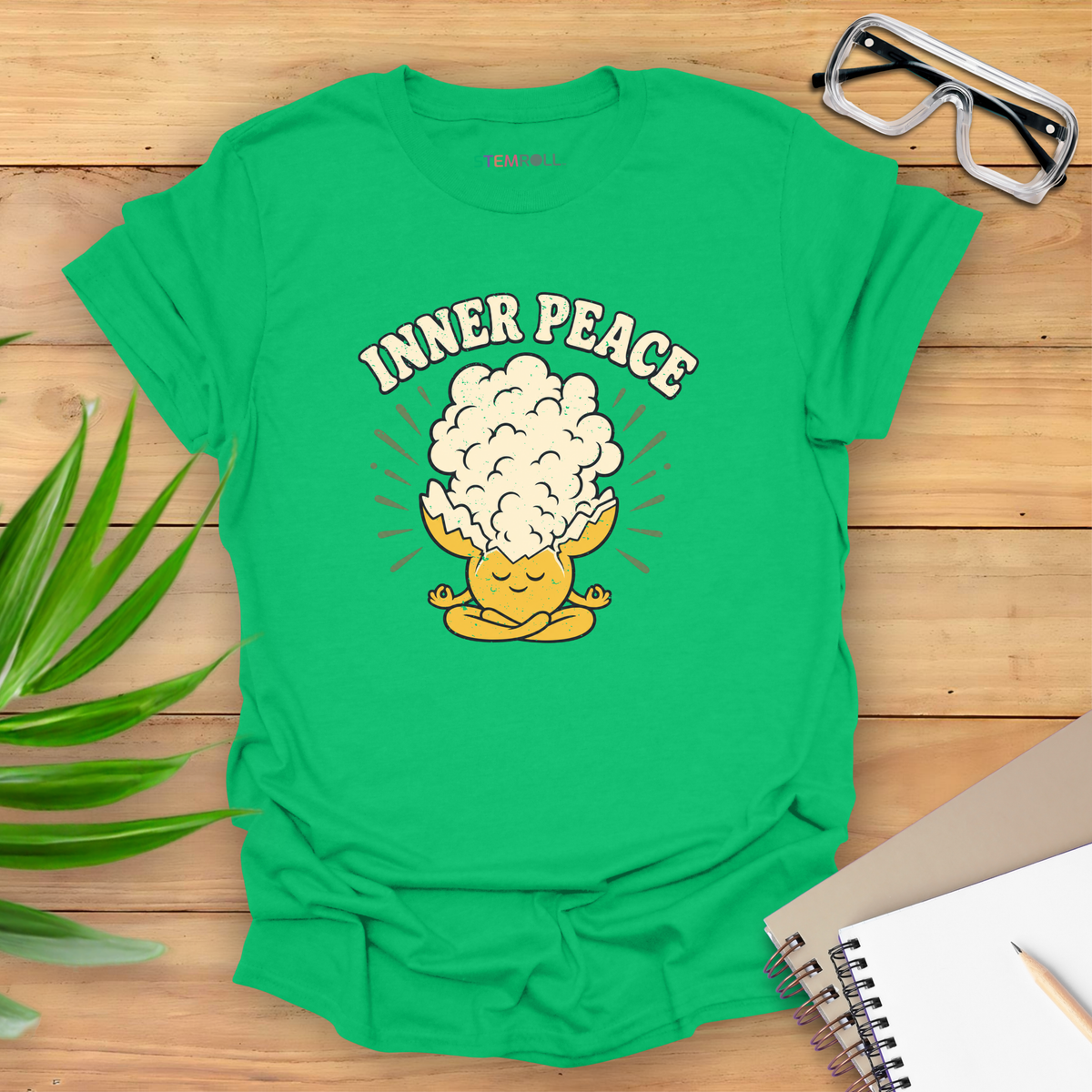 Inner Peace T-shirt - Irish Green | Canva mockup