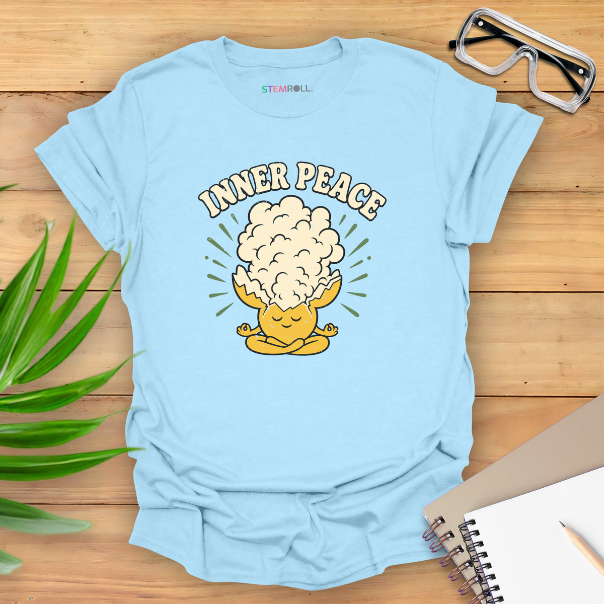 Inner Peace T-shirt - Light Blue | Canva mockup