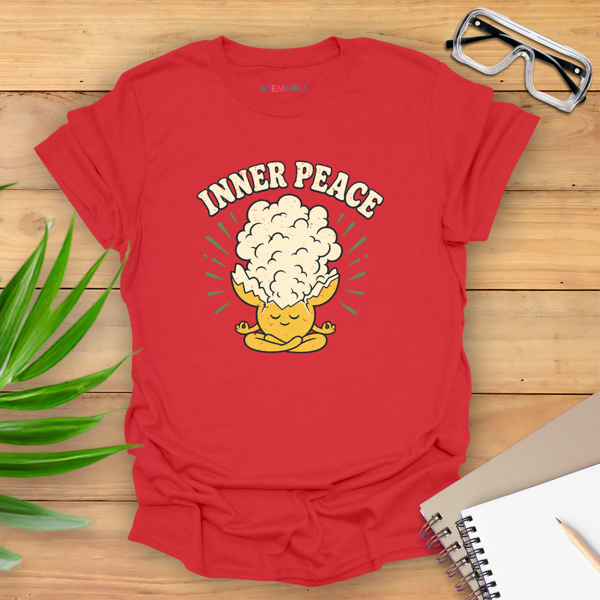 Inner Peace T-shirt - Red | Canva mockup