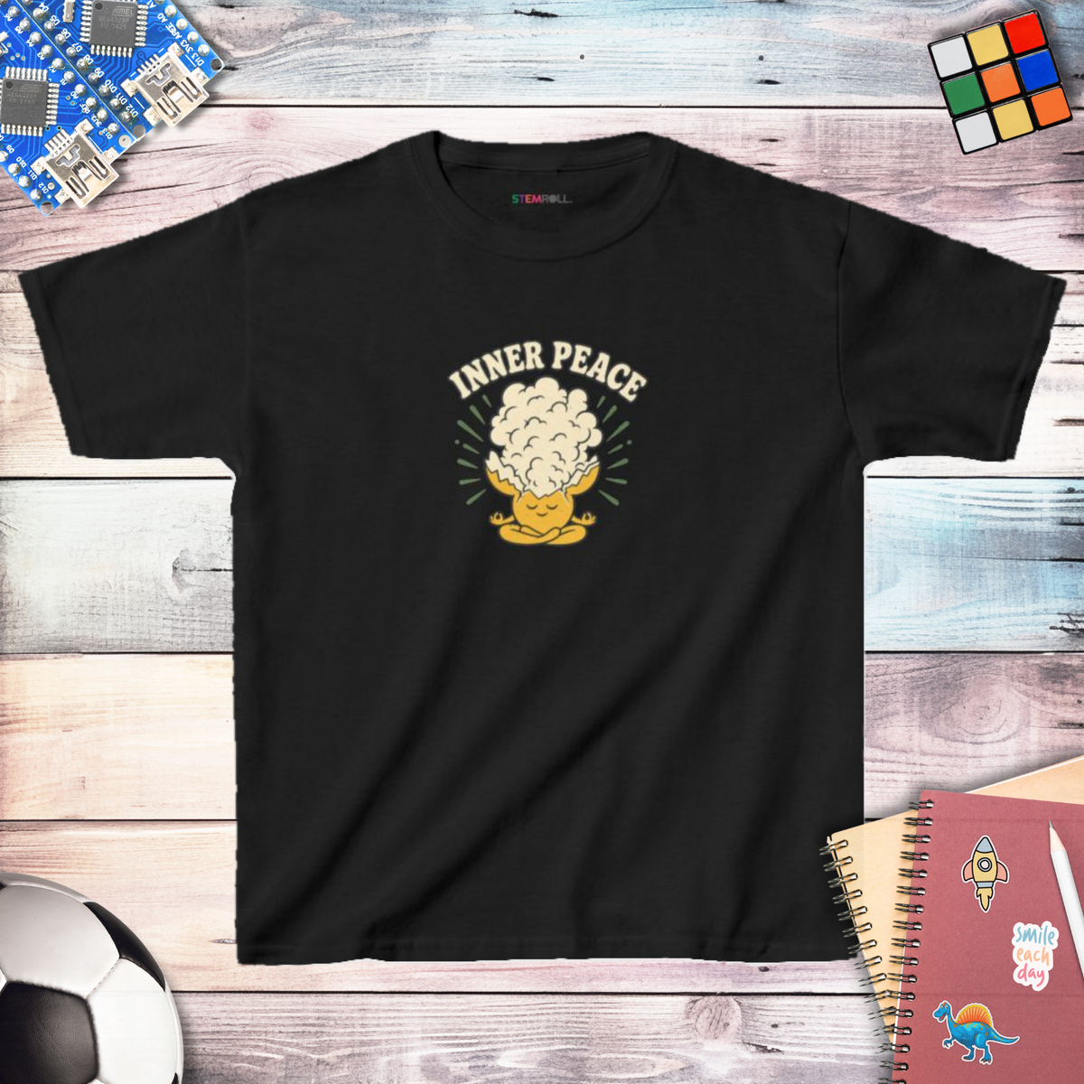 Inner Peace Youth T-shirt - Black | Canva mockup