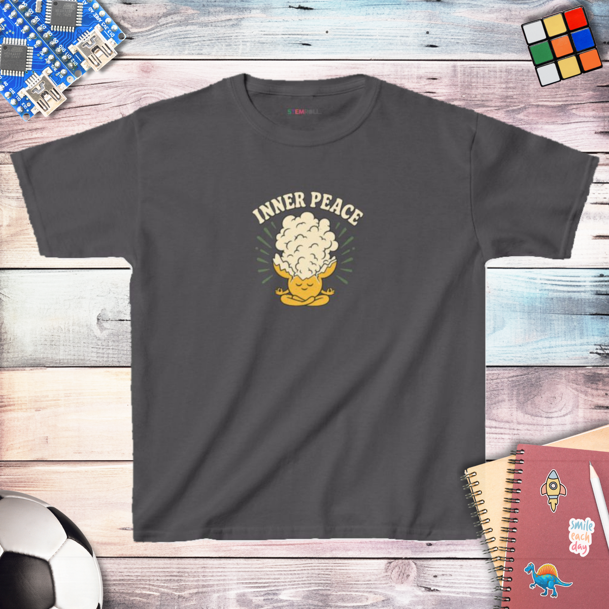 Inner Peace Youth T-shirt - Charcoal | Canva mockup